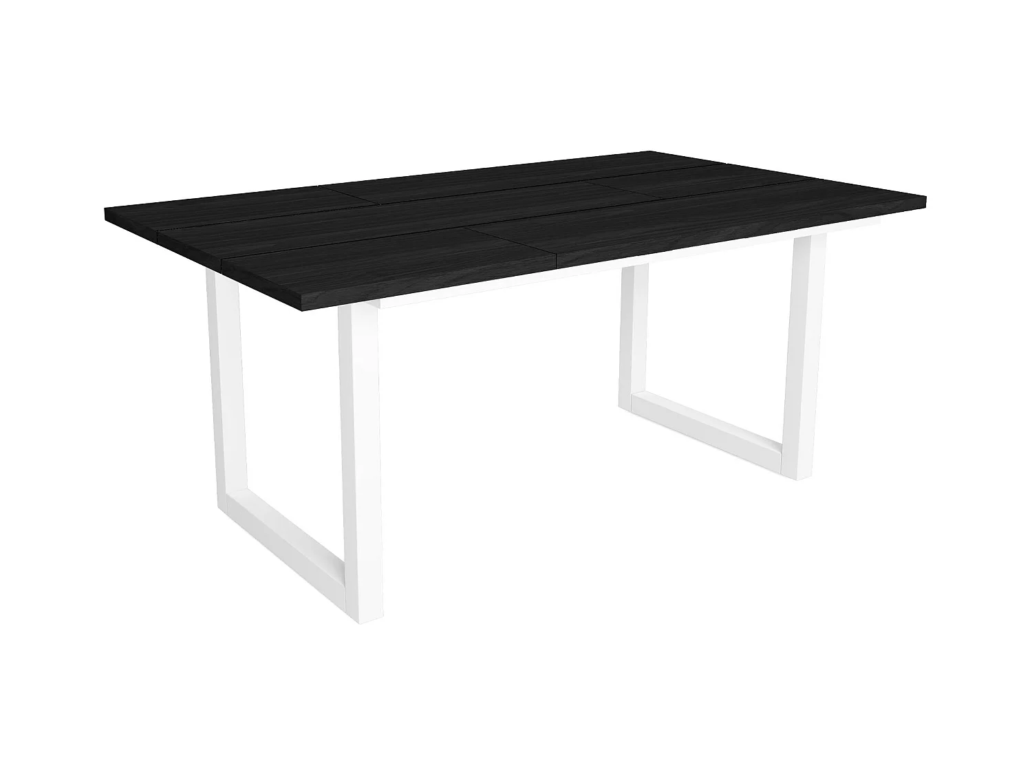 Table à manger, 8 personnes, 167x90x75cm, Robuste et stable grâce à sa structure et aux pieds solides, Noir, Style industriel