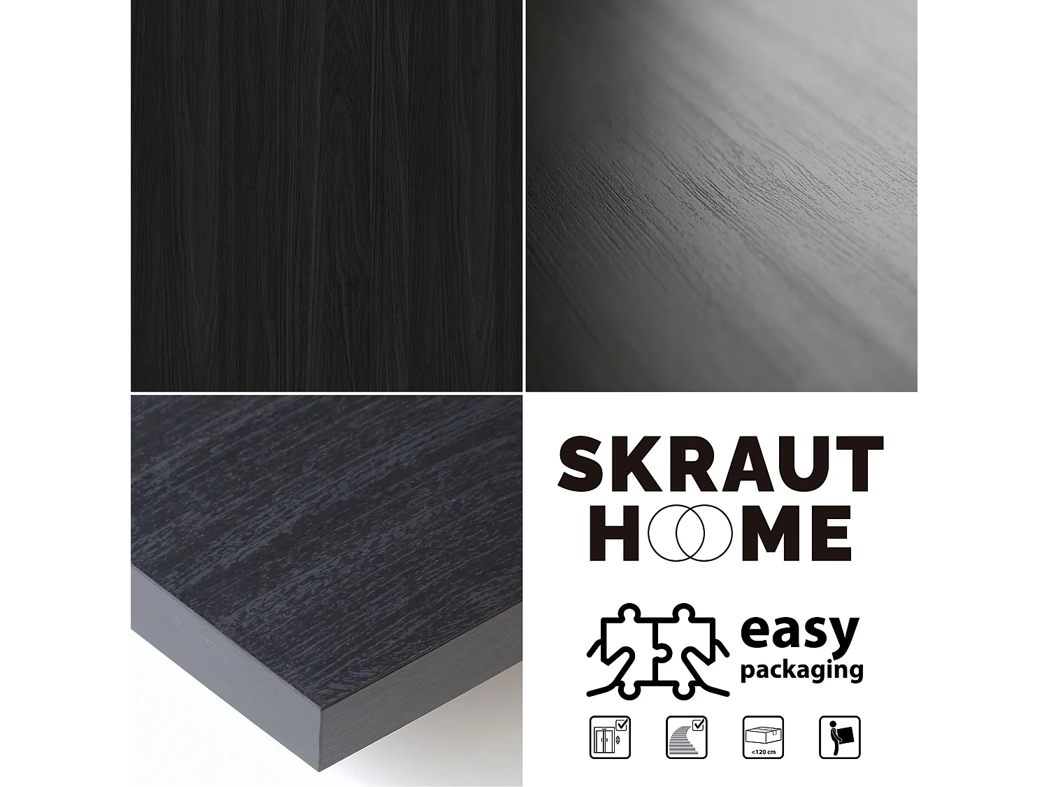 Esstische, 8 personen, 167x90x75cm, Robust und stabil dank seiner Struktur und solide Beine, Schwarz, Industrielles Stil