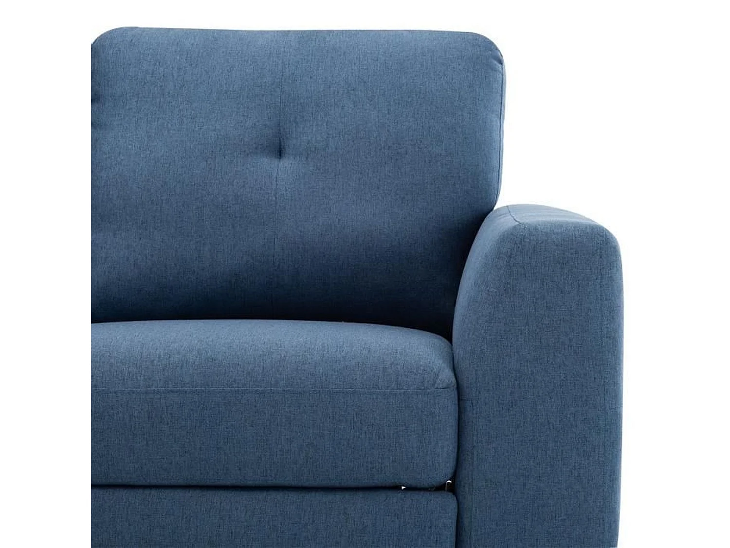 Canape dangle gauche avec 1 place relax electrique + coffre - Tissu Bleu - L 260 x P 51 x H 90 cm - FRANKLIN