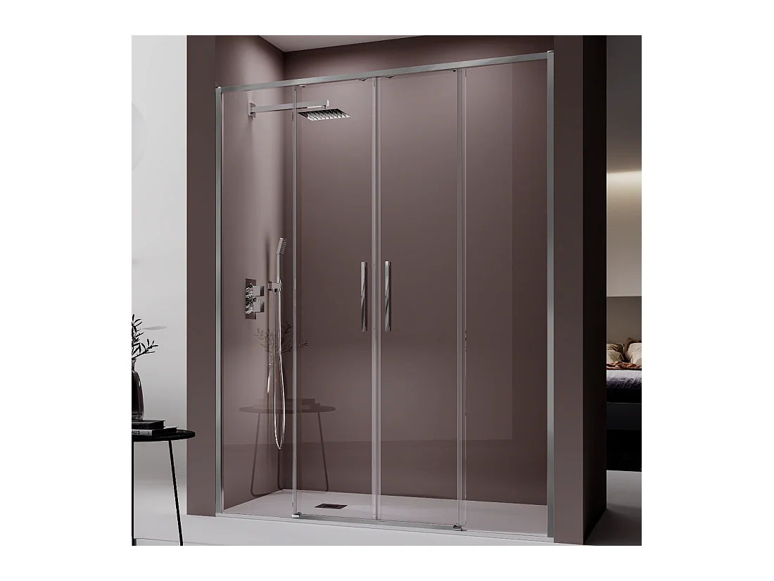 Frontal de ducha 2 Fijos + 2 Puertas Correderas 175-177.6 cm DELTA 2 Cromado