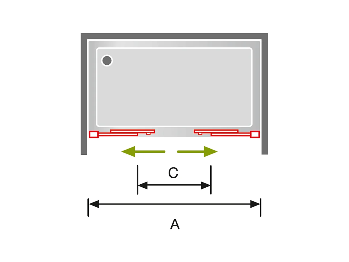 Frontal de ducha 2 Fijos + 2 Puertas Correderas 144-146.6 cm DELTA 2 Cromado