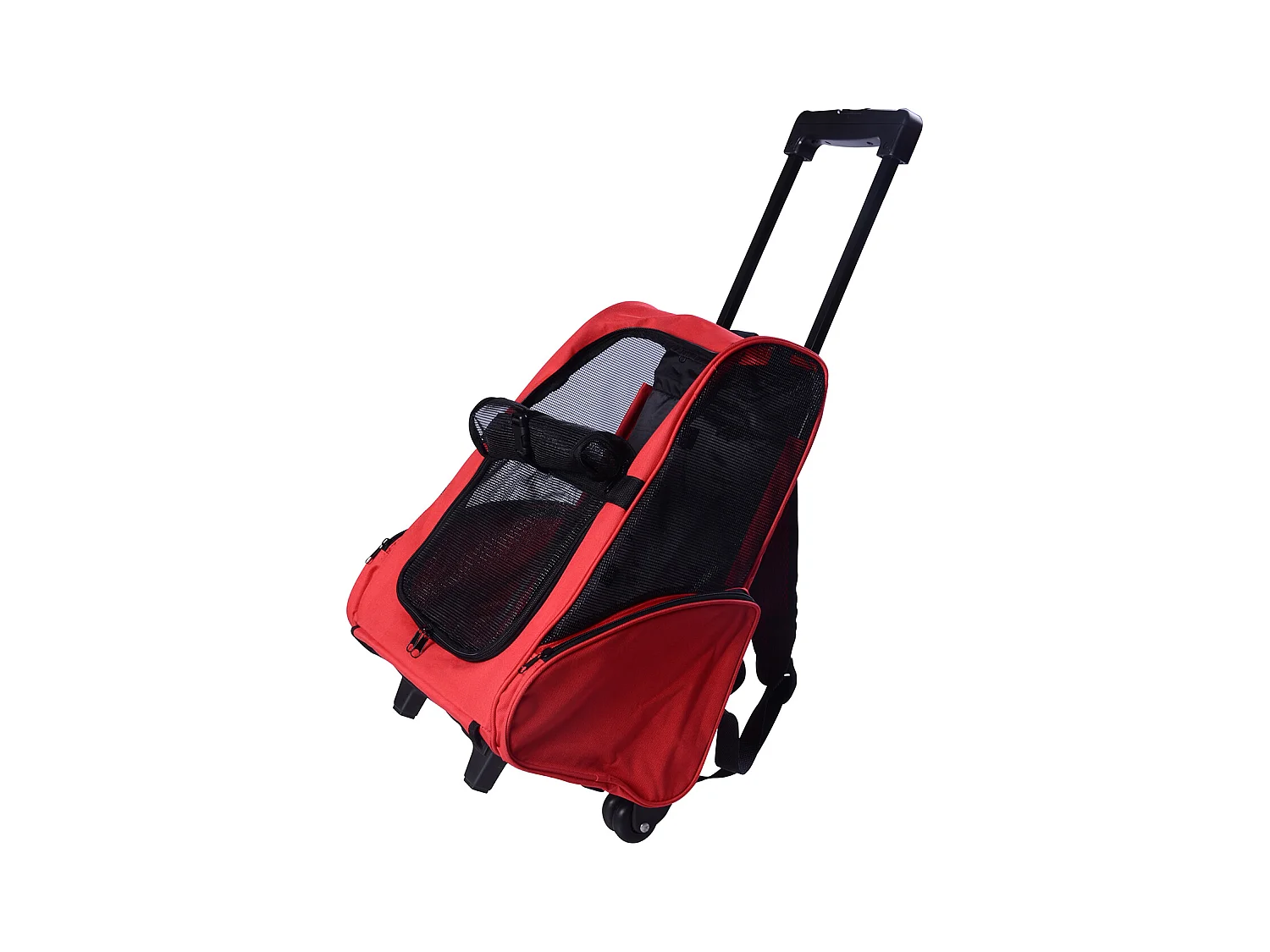 2 en 1 trolley chariot sac a dos sac de transport a roulettes pour chien chat