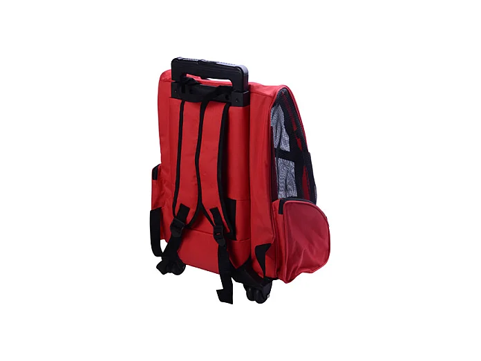 2 en 1 trolley chariot sac a dos sac de transport a roulettes pour chien chat