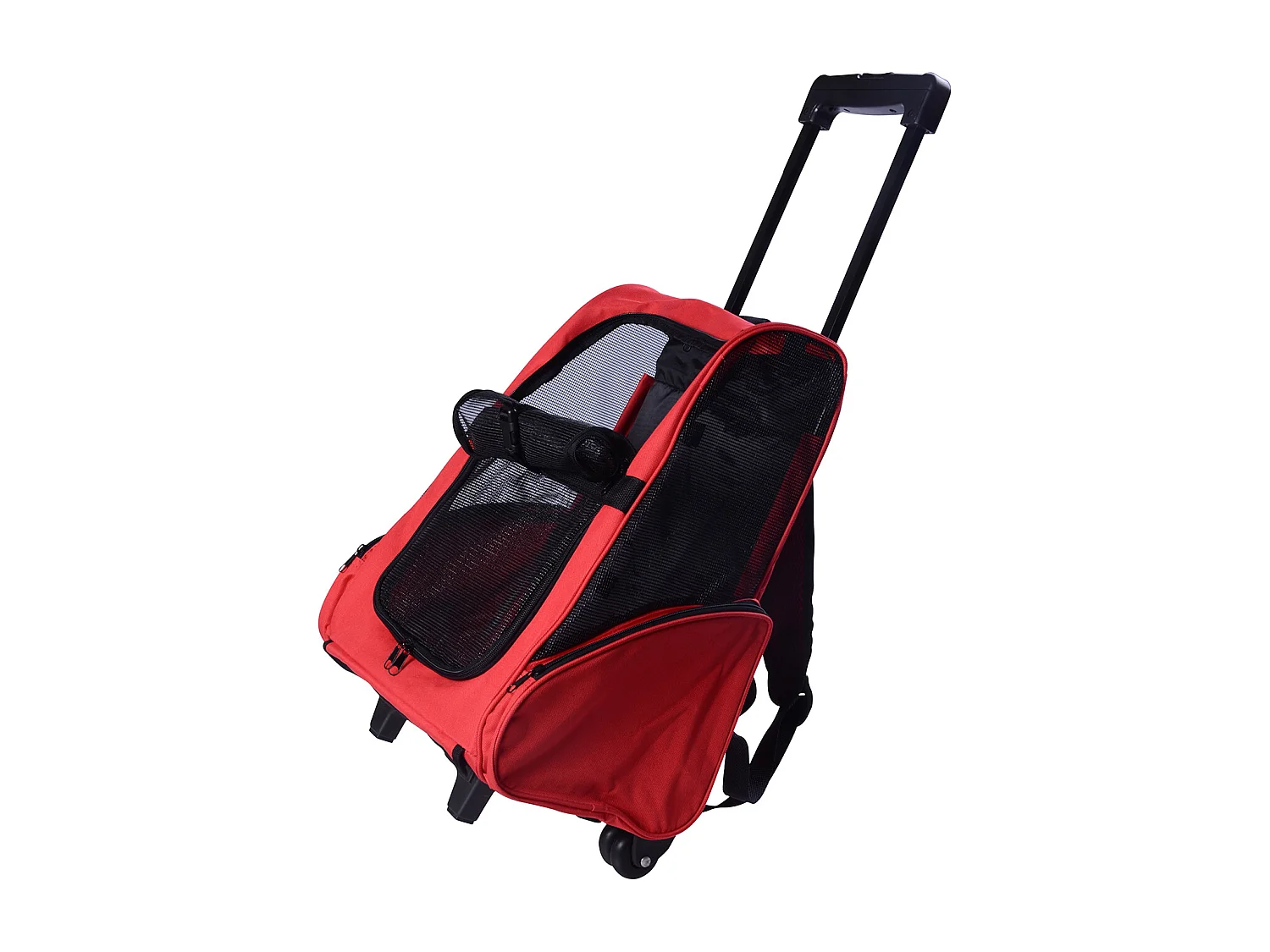 2 en 1 trolley chariot sac a dos sac de transport a roulettes pour chien chat