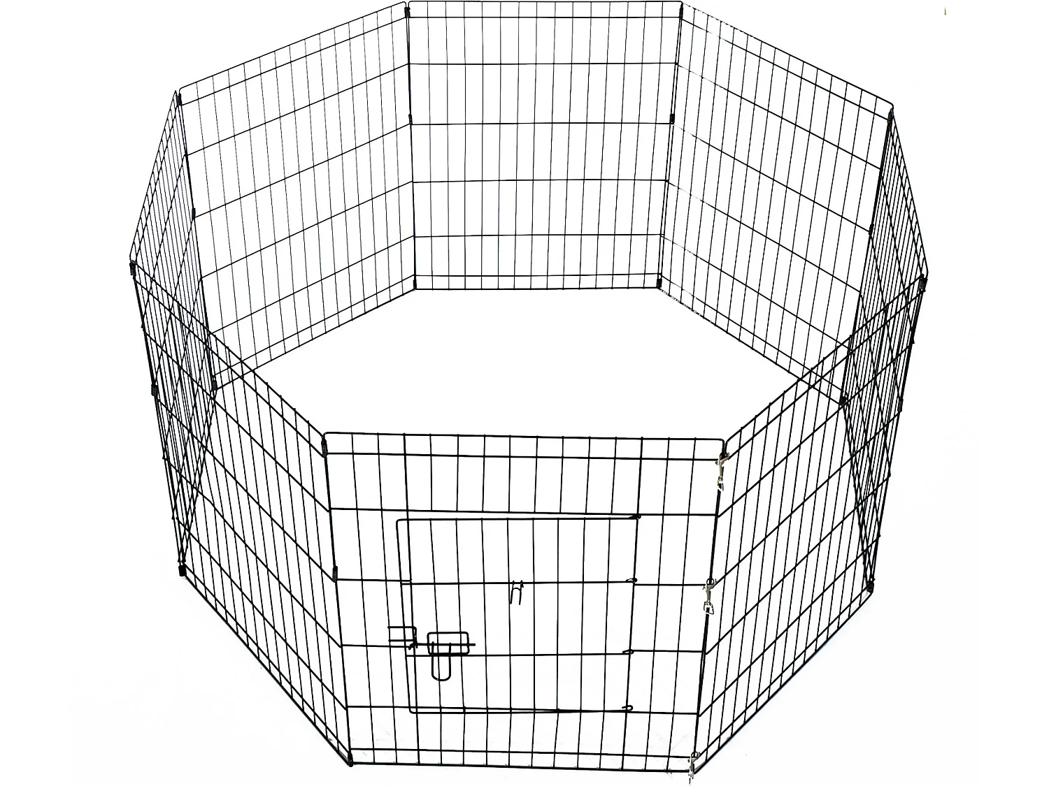 Parc enclos acier pour chien animaux 1 porte 8 panneaux 76L x 61l cm noir