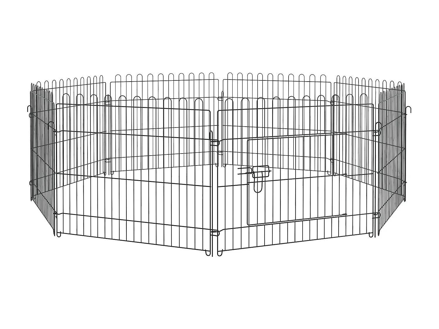 PawHut Parc enclos pour chiens chiots animaux domestiques diamètre 158 cm 8 panneaux 71L x 61H cm noir