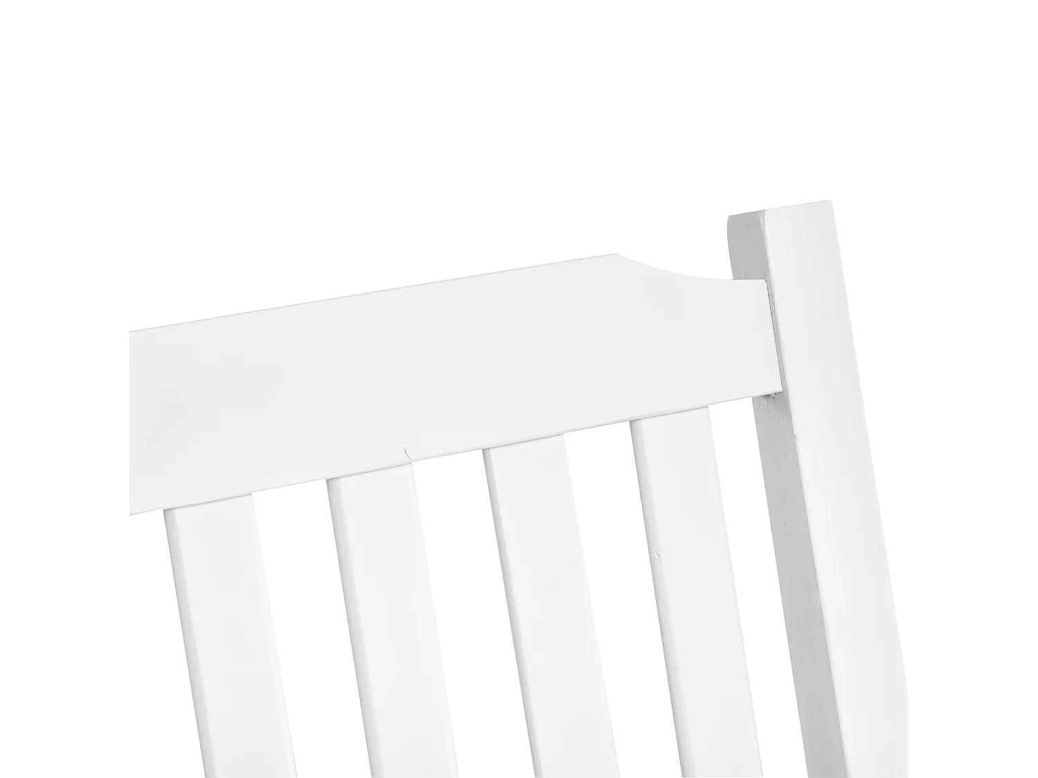 Banc suspendu 2 places dim. 117L x 69l x 60H m assise haut dossier à lattes chaînes suspension incluses bois sapin traité peint blanc