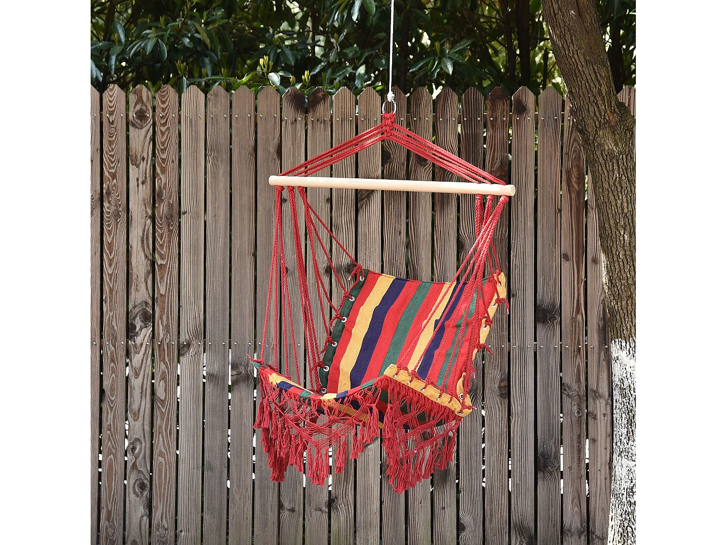 Chaise suspendue hamac de voyage respirant portable dim. 60L x 45l x 55H m coton polyester multicolore