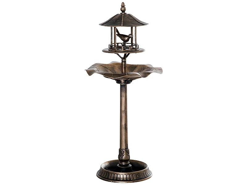 Bain d'oiseaux abreuvoir pour oiseaux jardinière 3 en 1 dim. Ø 50 x 113H cm polypropylène bronze antique