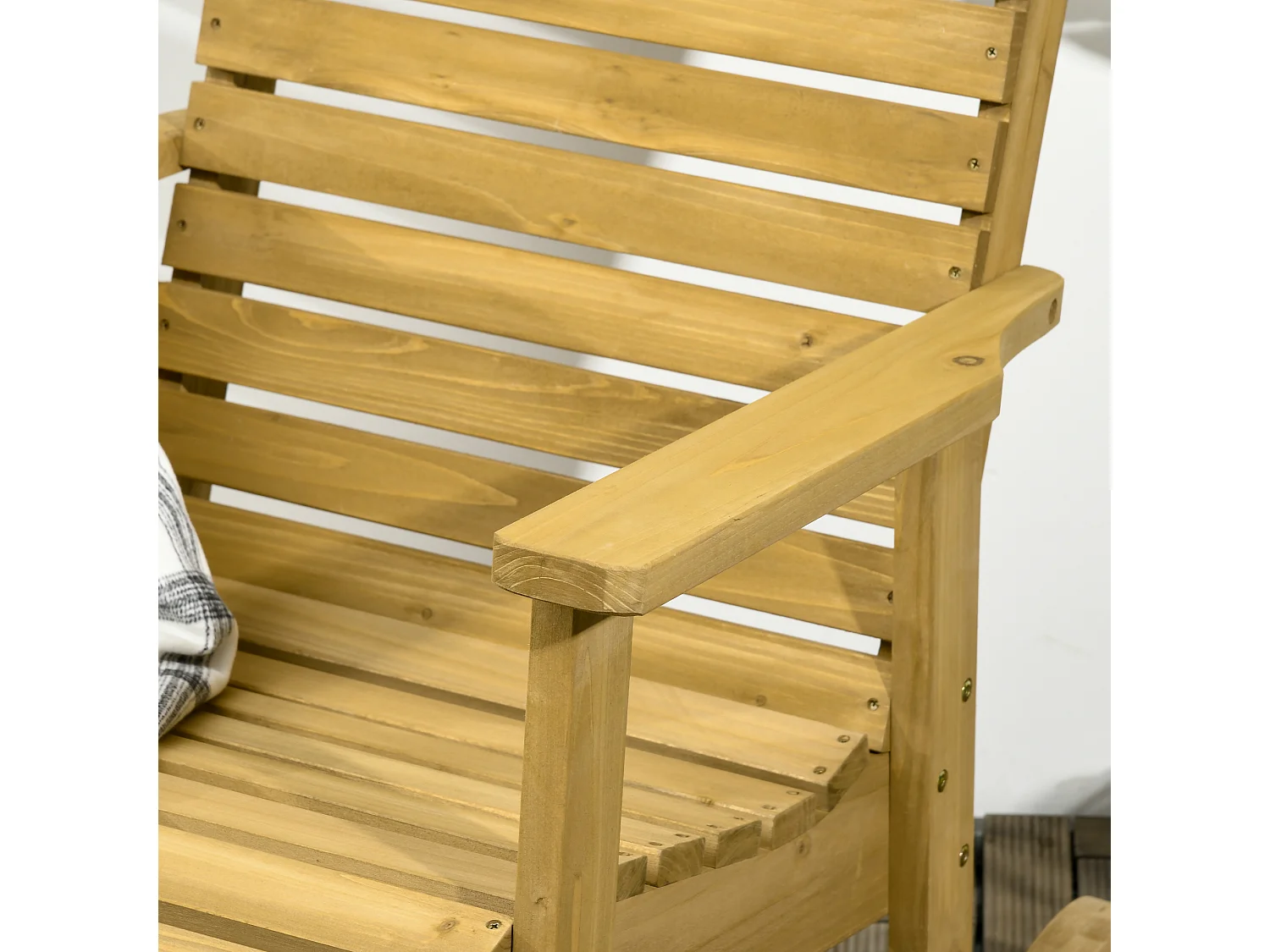 Fauteuil de jardin à bascule rocking chair style néo-rétro bois sapin autoclave