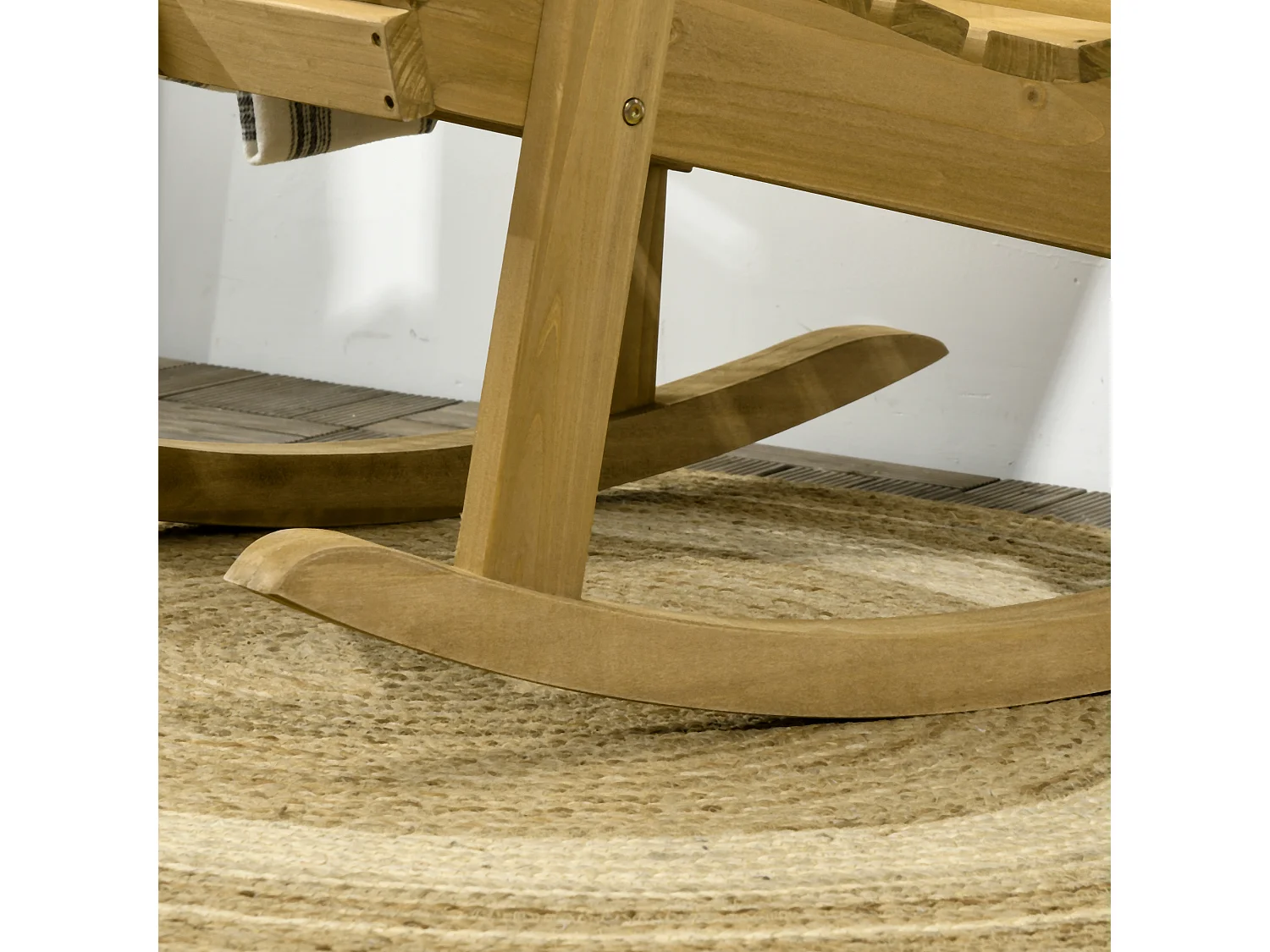 Fauteuil de jardin à bascule rocking chair style néo-rétro bois sapin autoclave