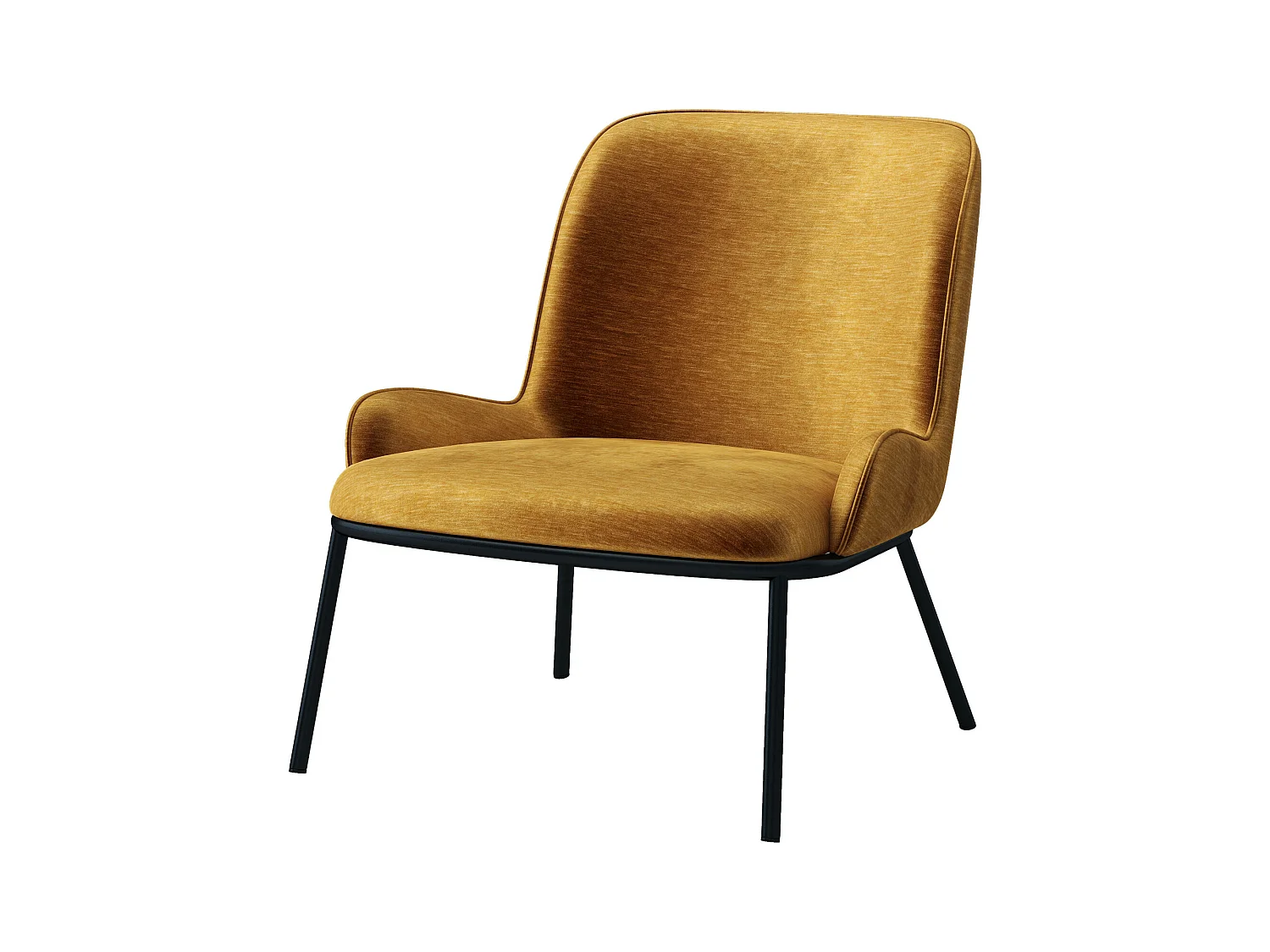 ALVIN-Poltrona lounge in velluto senape retrò