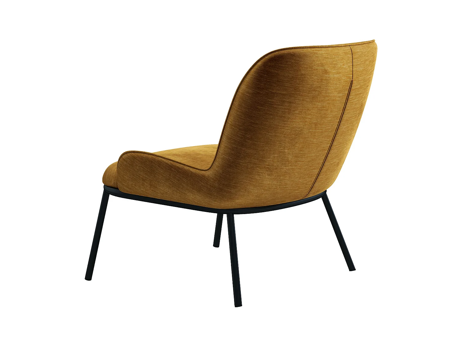 ALVIN-Poltrona lounge in velluto senape retrò