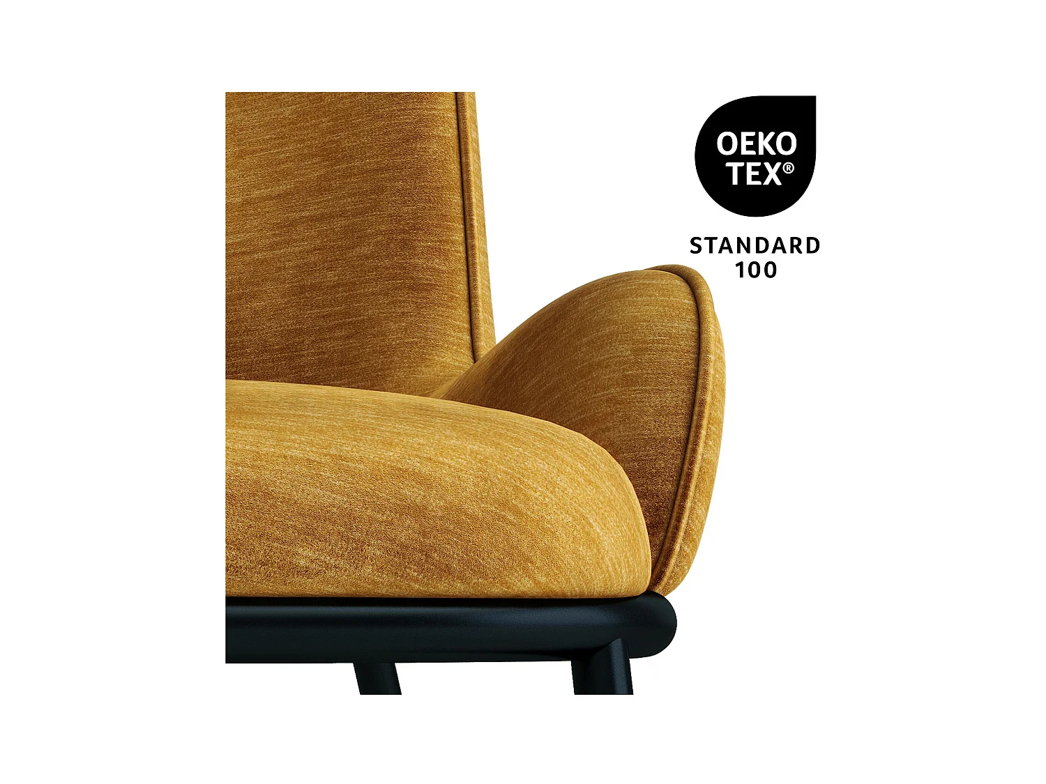 ALVIN-Poltrona lounge in velluto senape retrò