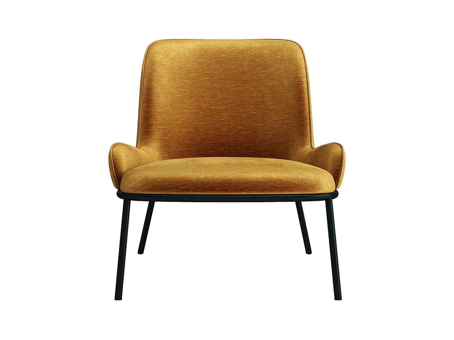 ALVIN-Poltrona lounge in velluto senape retrò