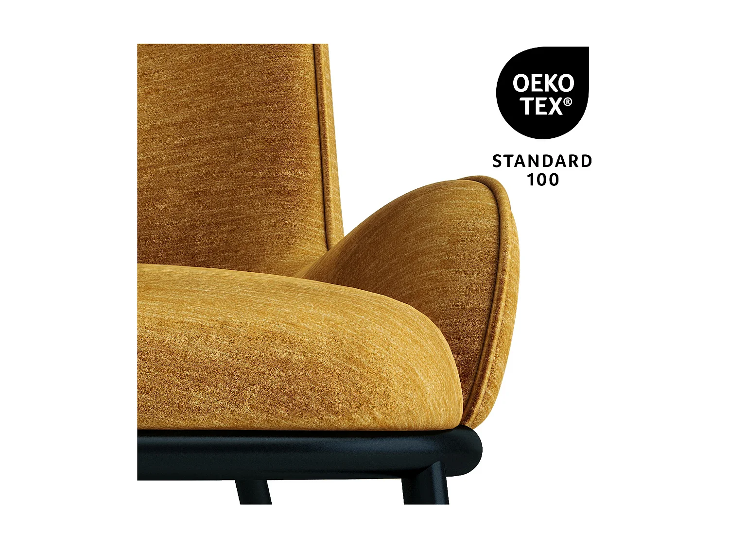 ALVIN-Poltrona lounge in velluto senape retrò