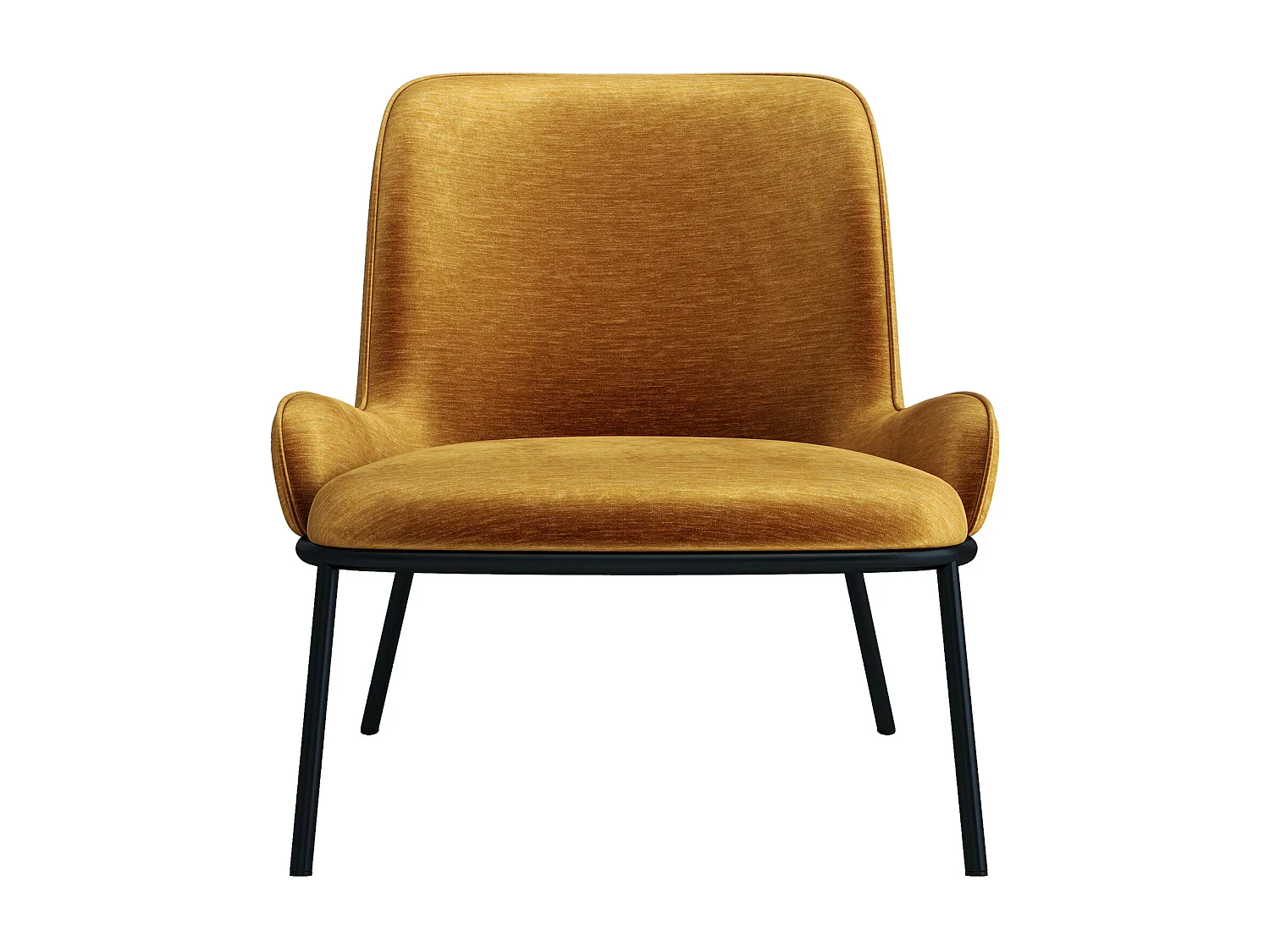 ALVIN-Poltrona lounge in velluto senape retrò