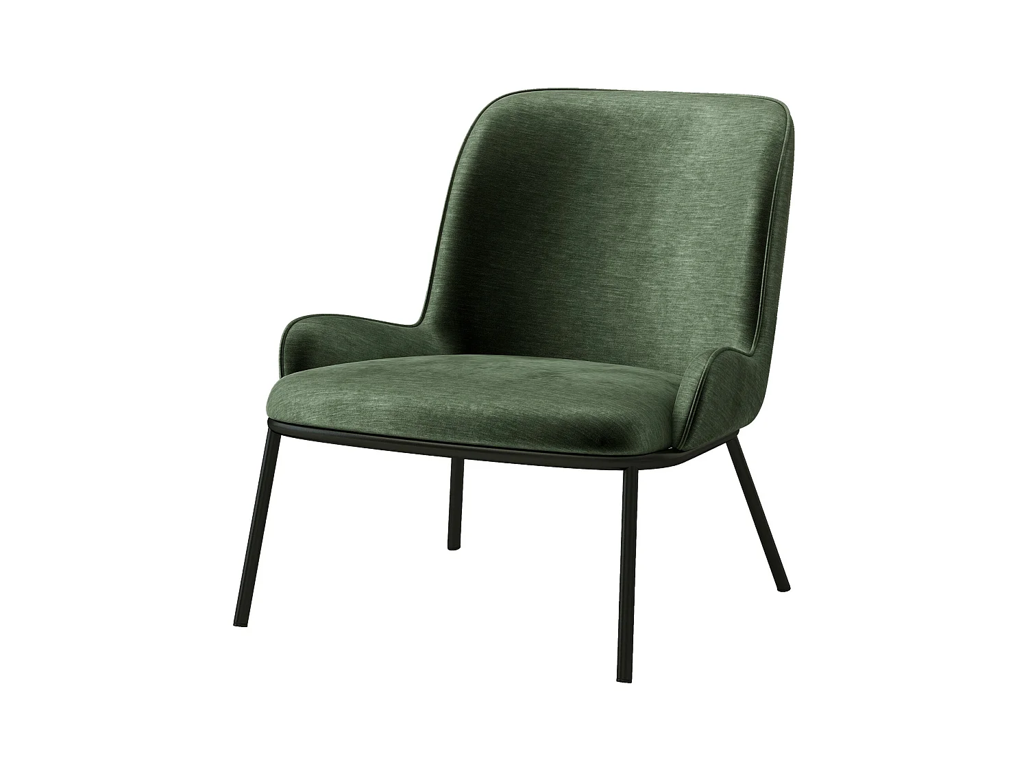 ALVIN - Fauteuil lounge en velours Retro Sauge