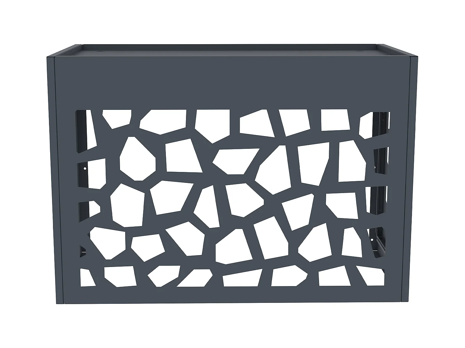 Abdeckung für Klimaanlage/Wärmepumpe aus durchbrochenem Aluminium - Mit Zugangstür - Anthrazit - KAZOMA