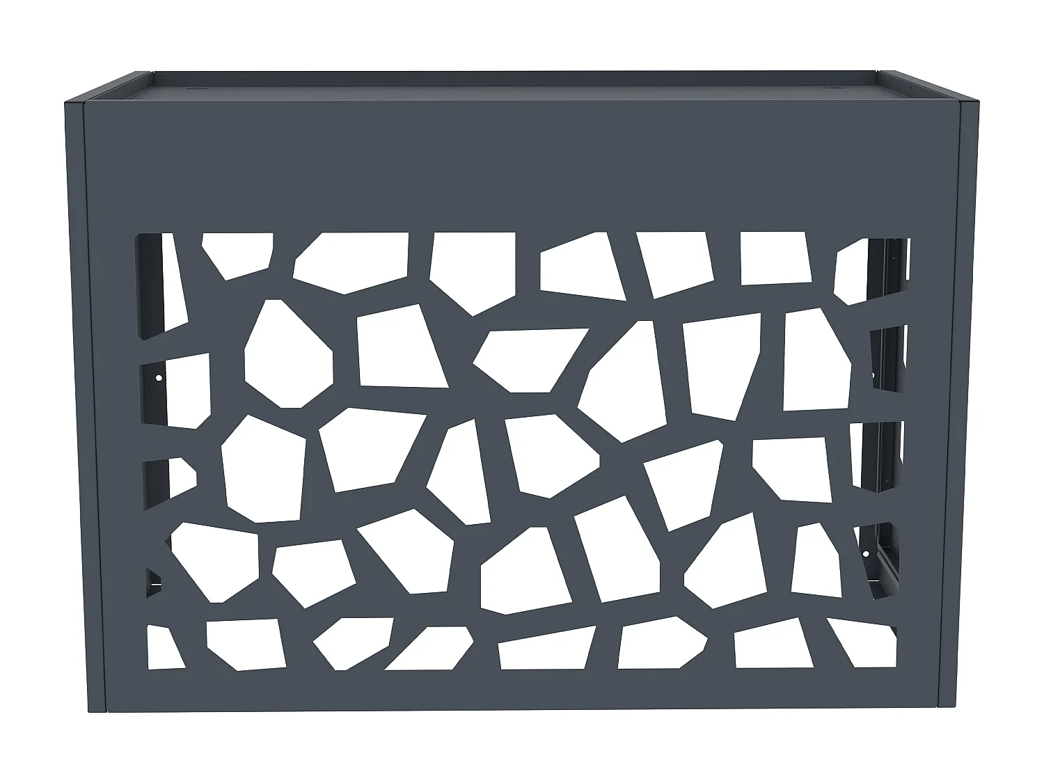 Cache clim / pompe à chaleur en aluminium ajouré - Avec porte d'accès - Anthracite - KAZOMA