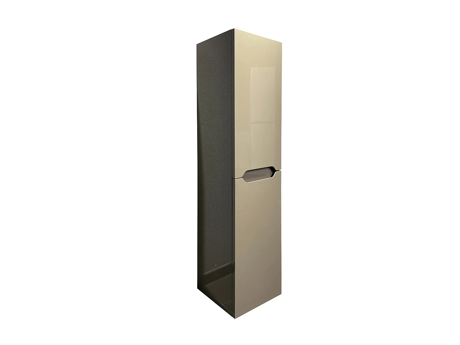 Meuble simple vasque suspendu avec colonne - Taupe - 80 cm - STEFANIE