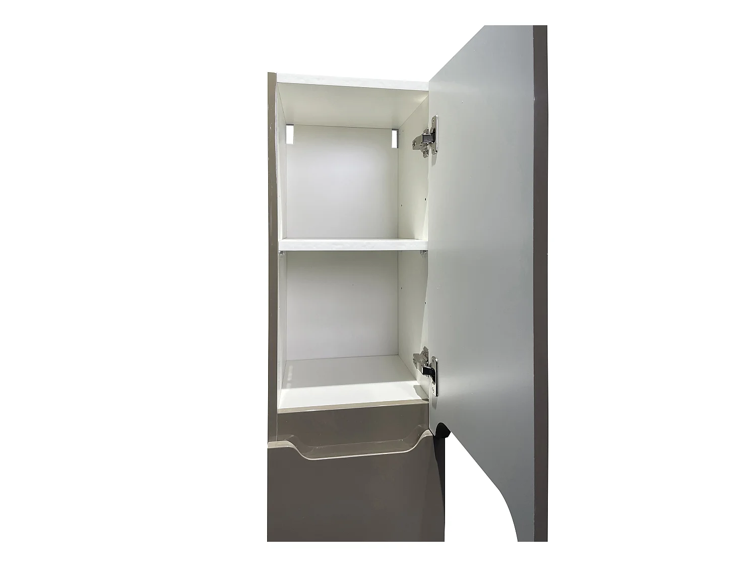 Meuble simple vasque suspendu avec colonne - Taupe - 80 cm - STEFANIE