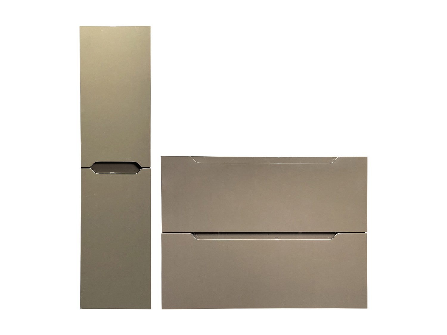 Waschbeckenunterschrank hängend mit Einzelwaschbecken & Badhochschrank - 80 günstig online kaufen