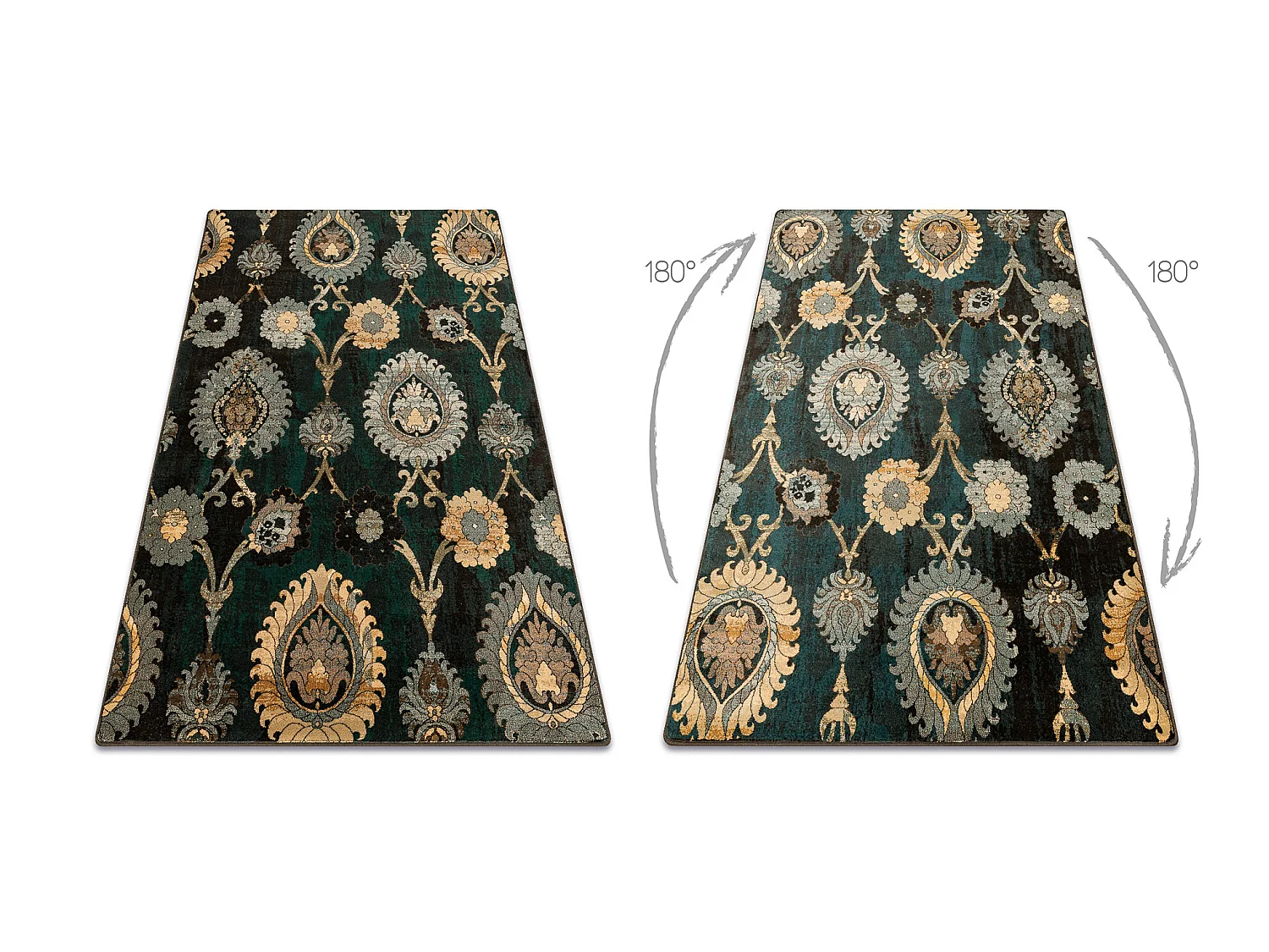 Dywan wełniany POLONIA Olivo Ornament patyna zielony 235x350 cm