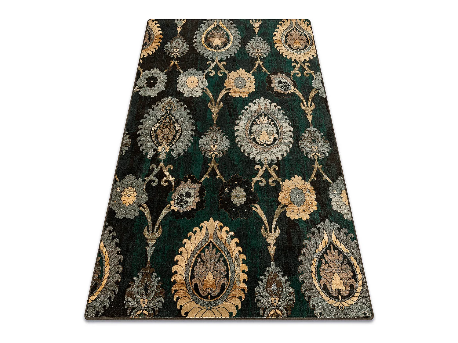 Tapis en laine POLONIA Olivo Ornement patyna vert 235x350 cm