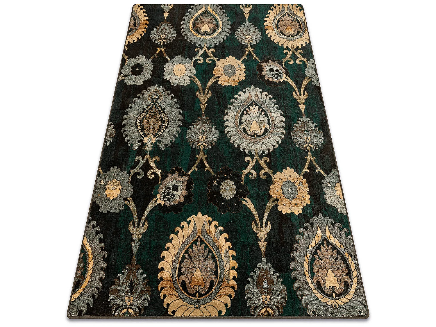 Tapis en laine POLONIA Olivo Ornement patyna vert 235x350 cm