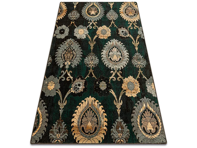 Tapis en laine POLONIA Olivo Ornement patyna vert 235x350 cm