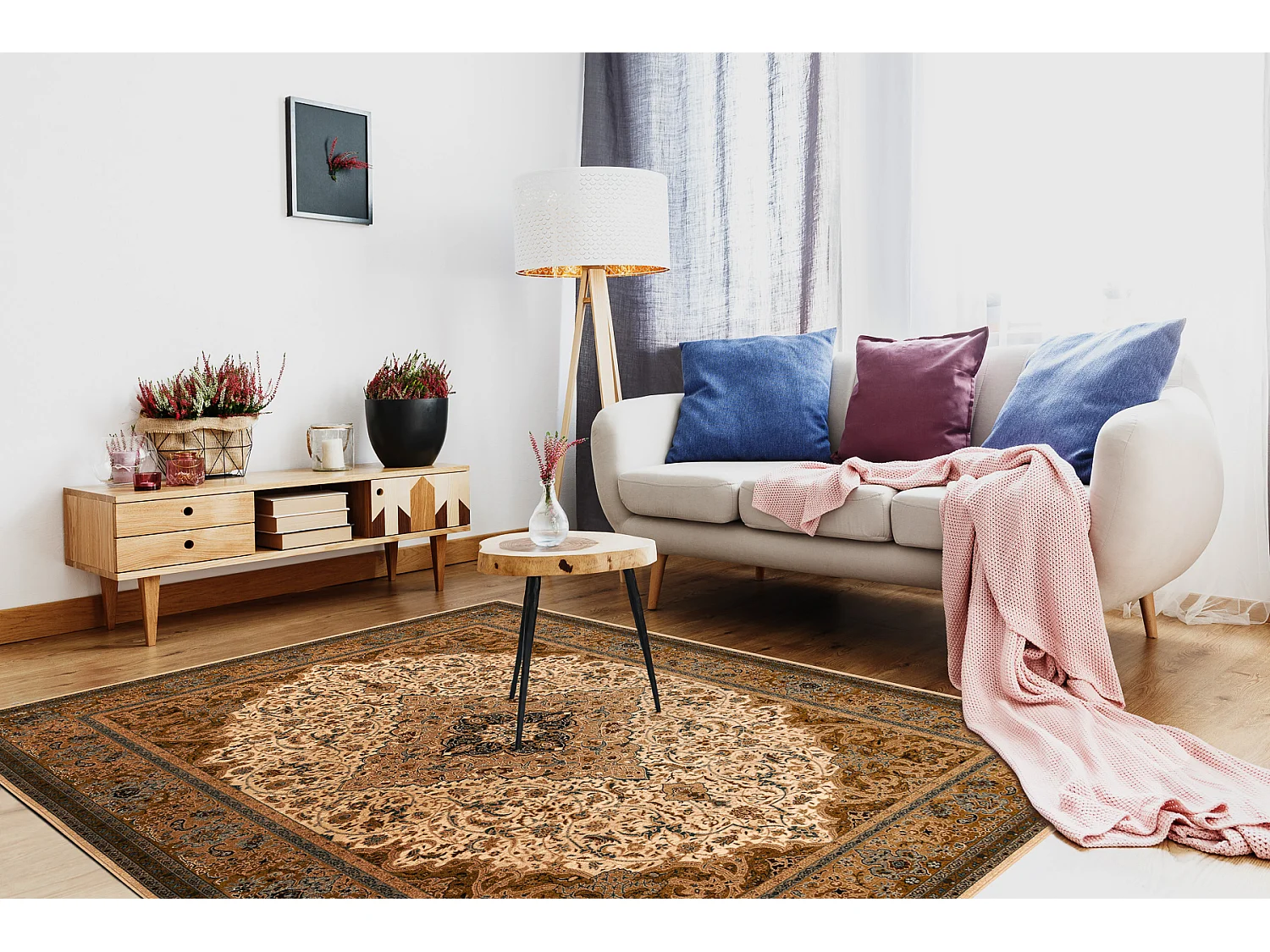 Dywan wełniany SUPERIOR PIENA rozeta kamel  300x400 cm