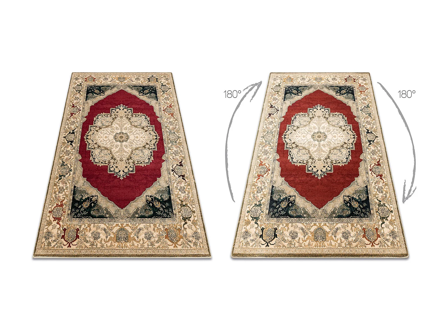 Tapis en laine POLONIA Palazzo velvet rougette rouge 170x235 cm