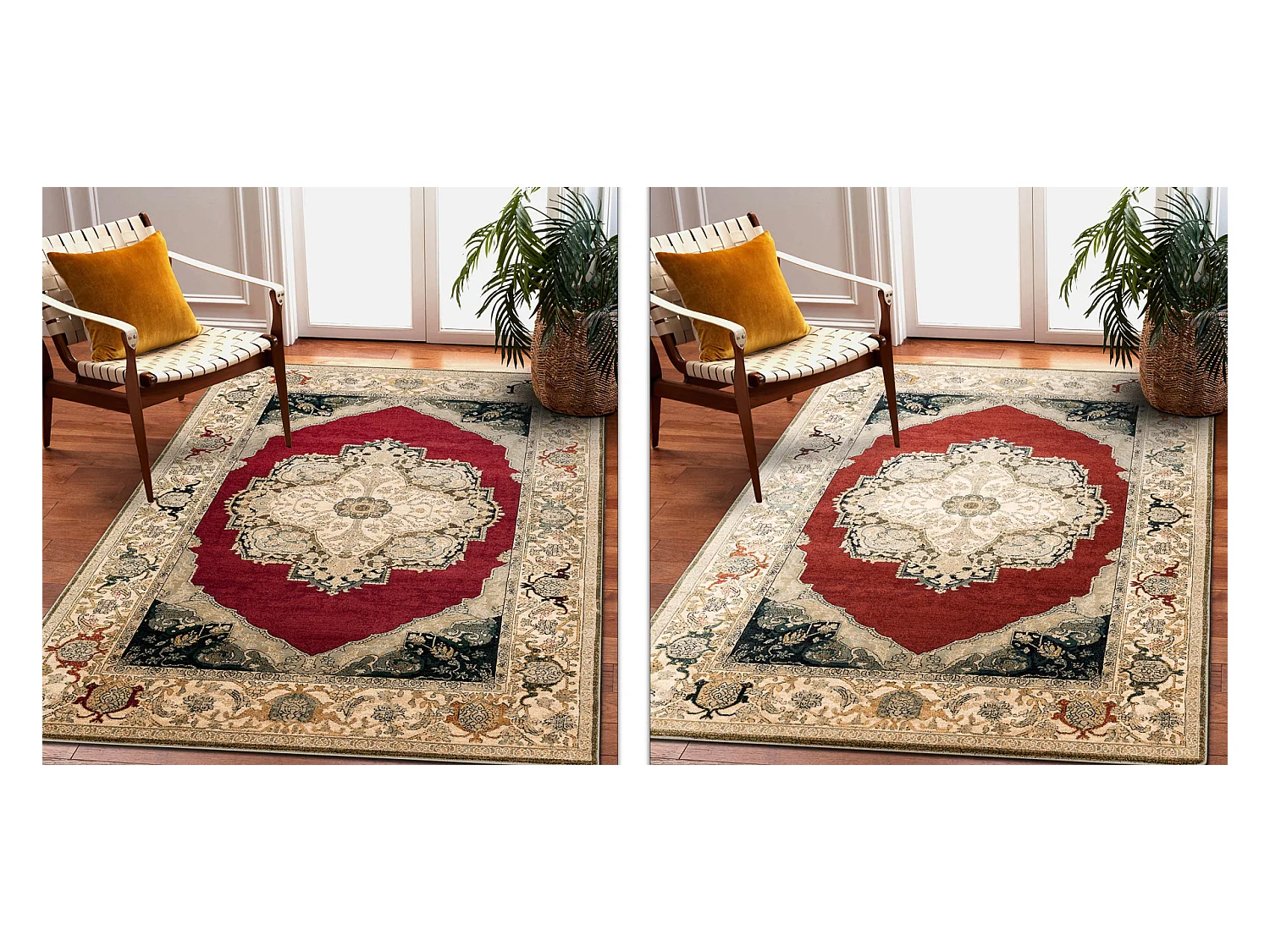 Tapis en laine POLONIA Palazzo velvet rougette rouge 170x235 cm