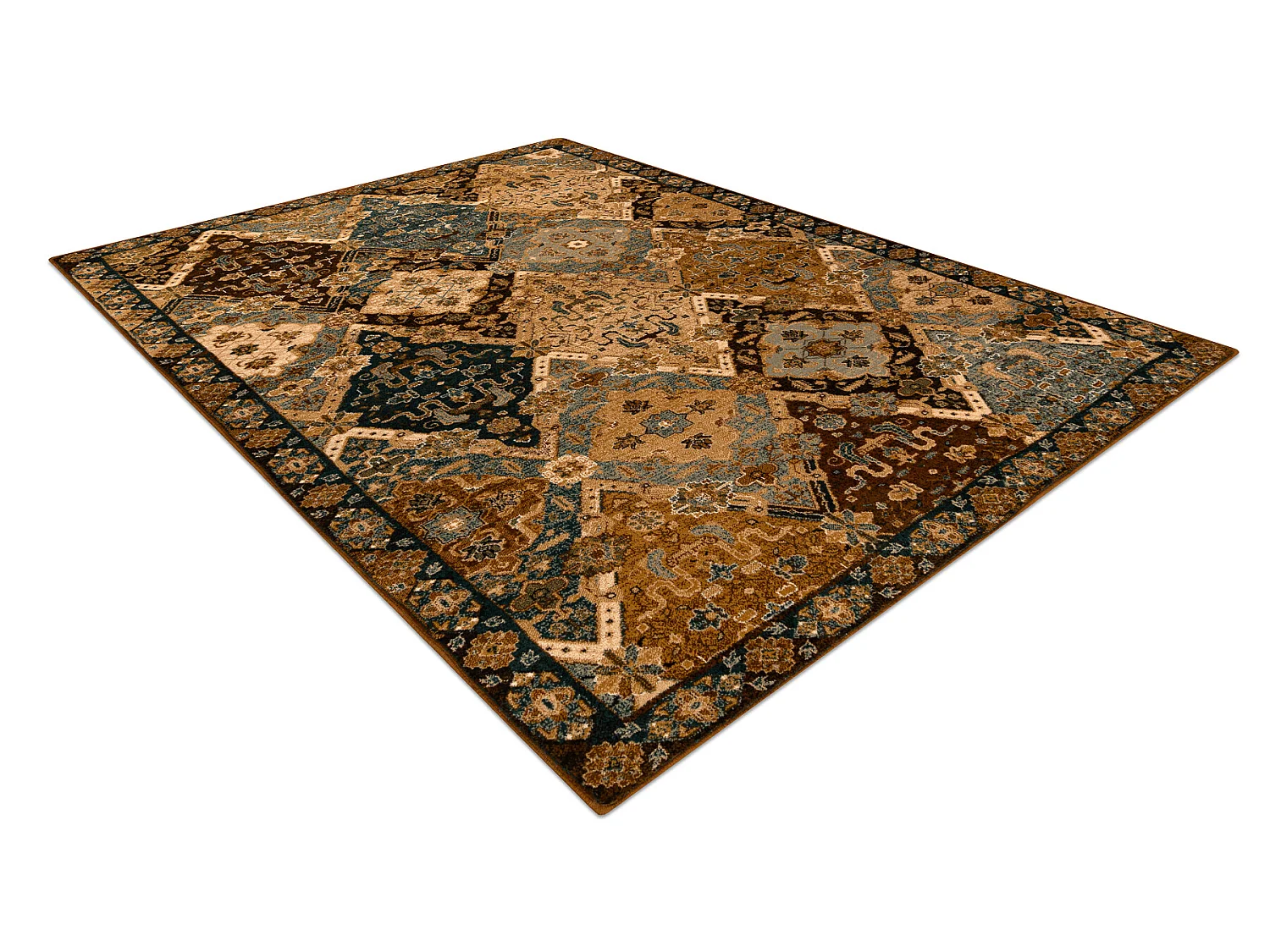 Tapis en laine OMEGA Torino oriental - cognac 170x235 cm