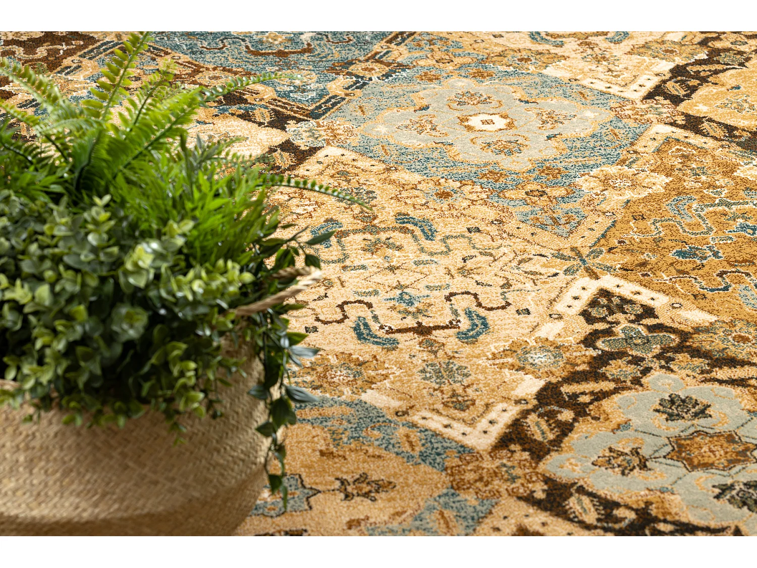 Tapis en laine OMEGA Torino oriental - cognac 170x235 cm