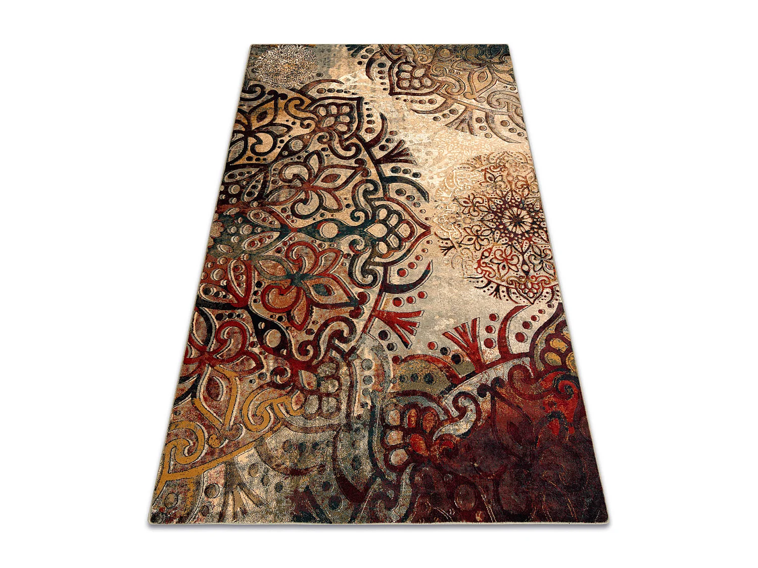 Tapis en laine POLONIA Boho rougette rouge 235x350 cm