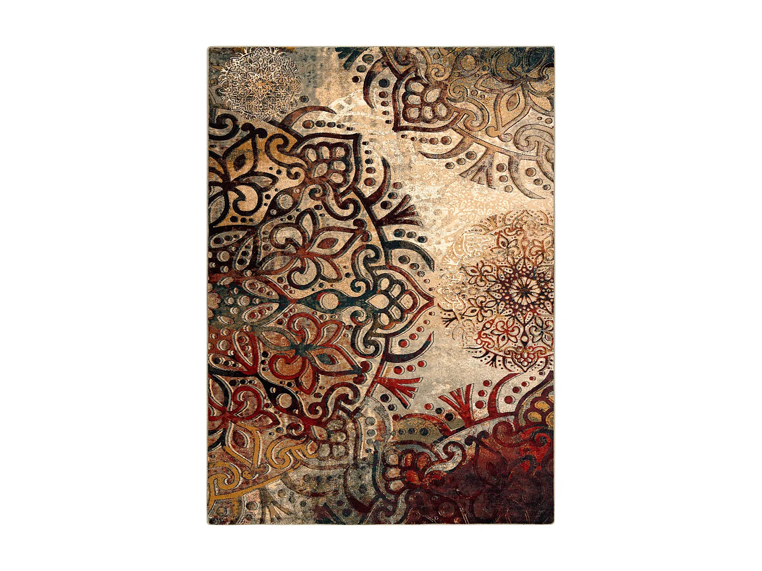 Tapis en laine POLONIA Boho rougette rouge 235x350 cm