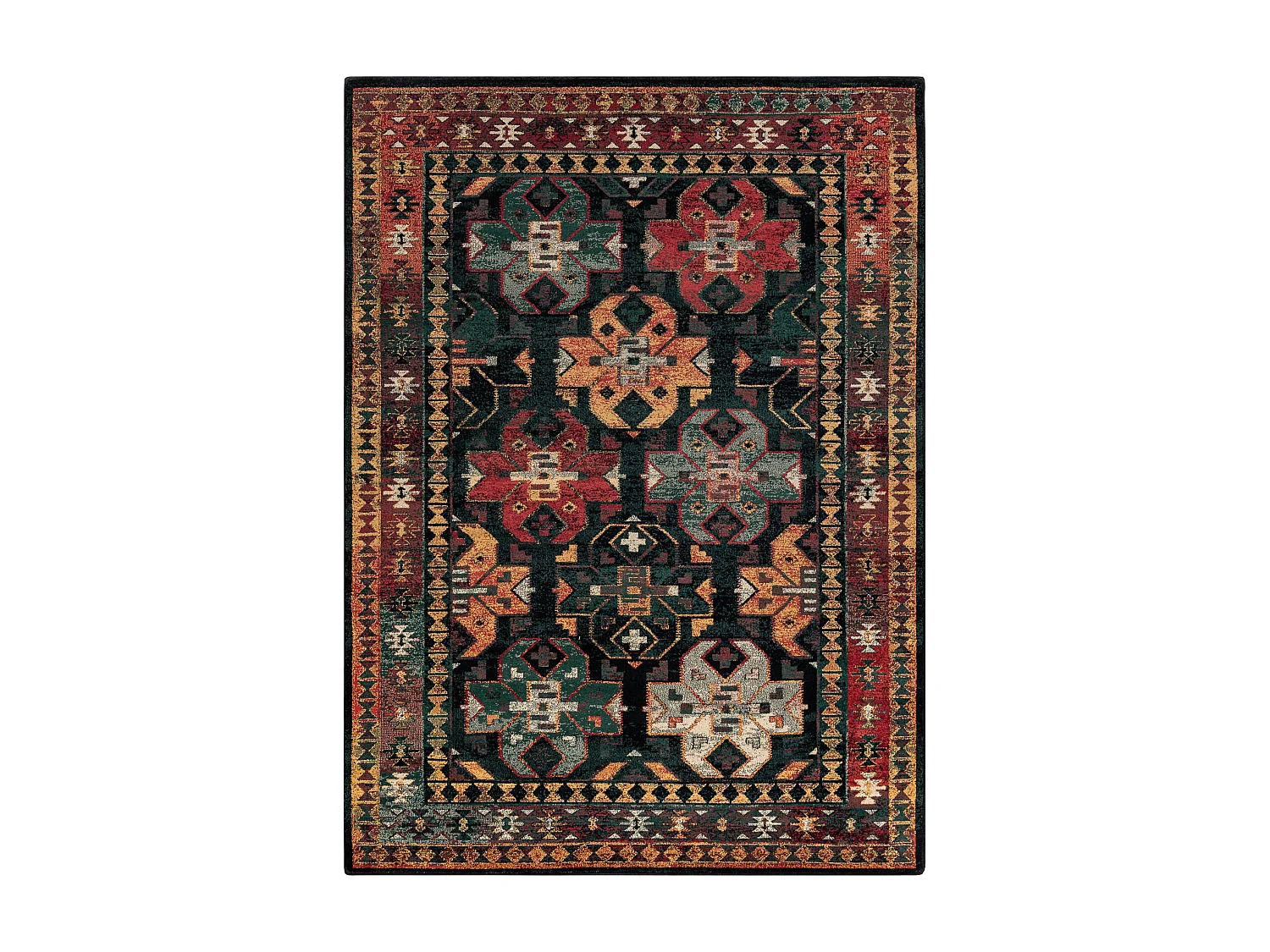 Wollteppich OMEGA ROHAN orientalisch dunkelblau 135x200 cm