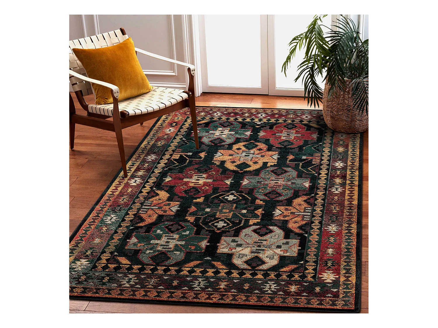 Wollteppich OMEGA ROHAN orientalisch dunkelblau 135x200 cm