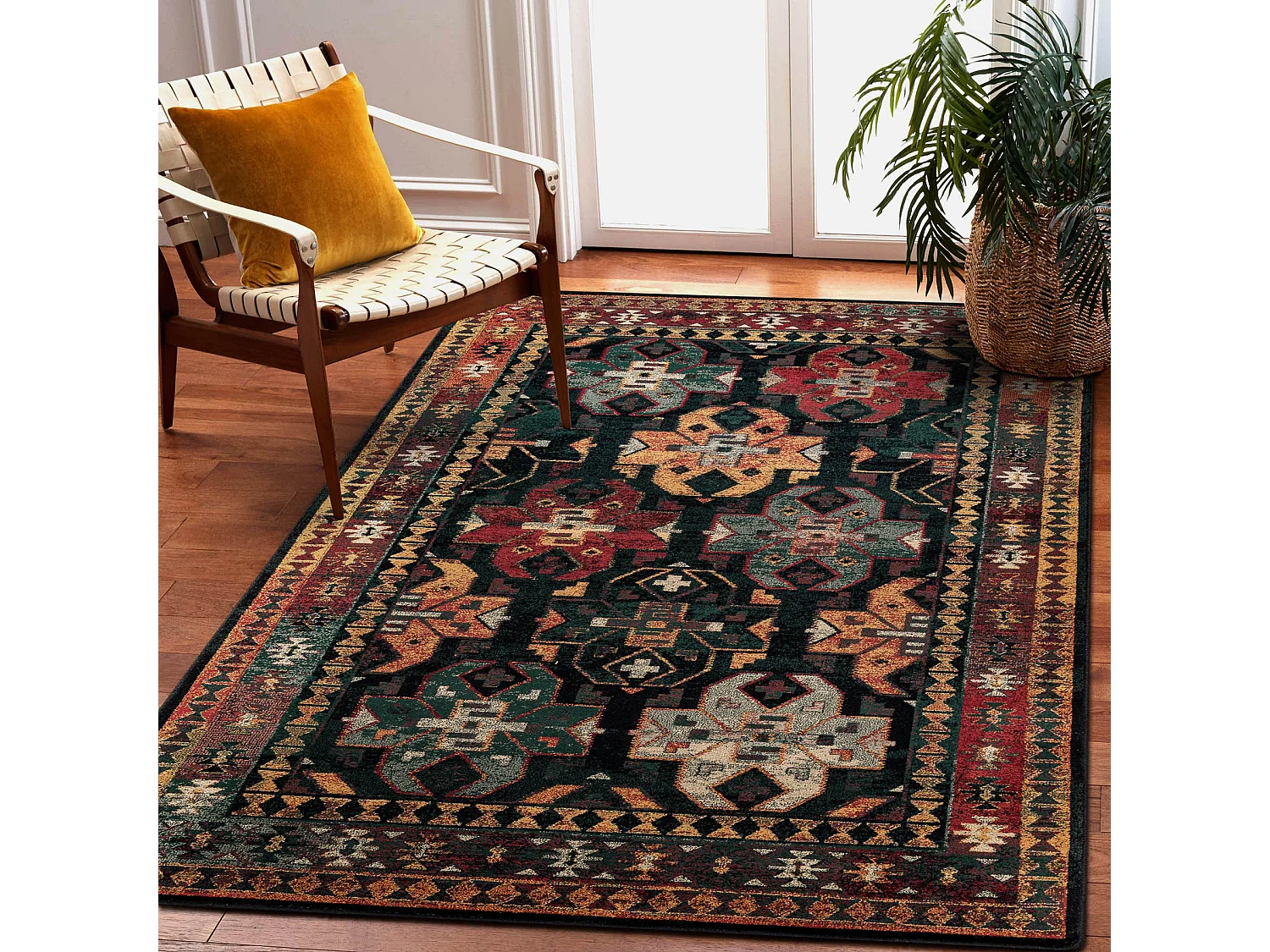 Tapis en laine OMEGA ROHAN oriental bleu foncé 135x200 cm