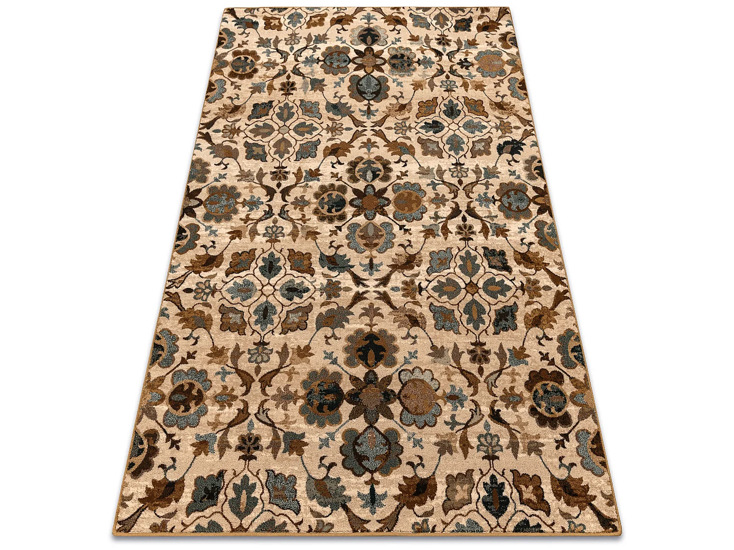 Alfombra de lana OMEGA AMALFI flores sepia 235x350 cm