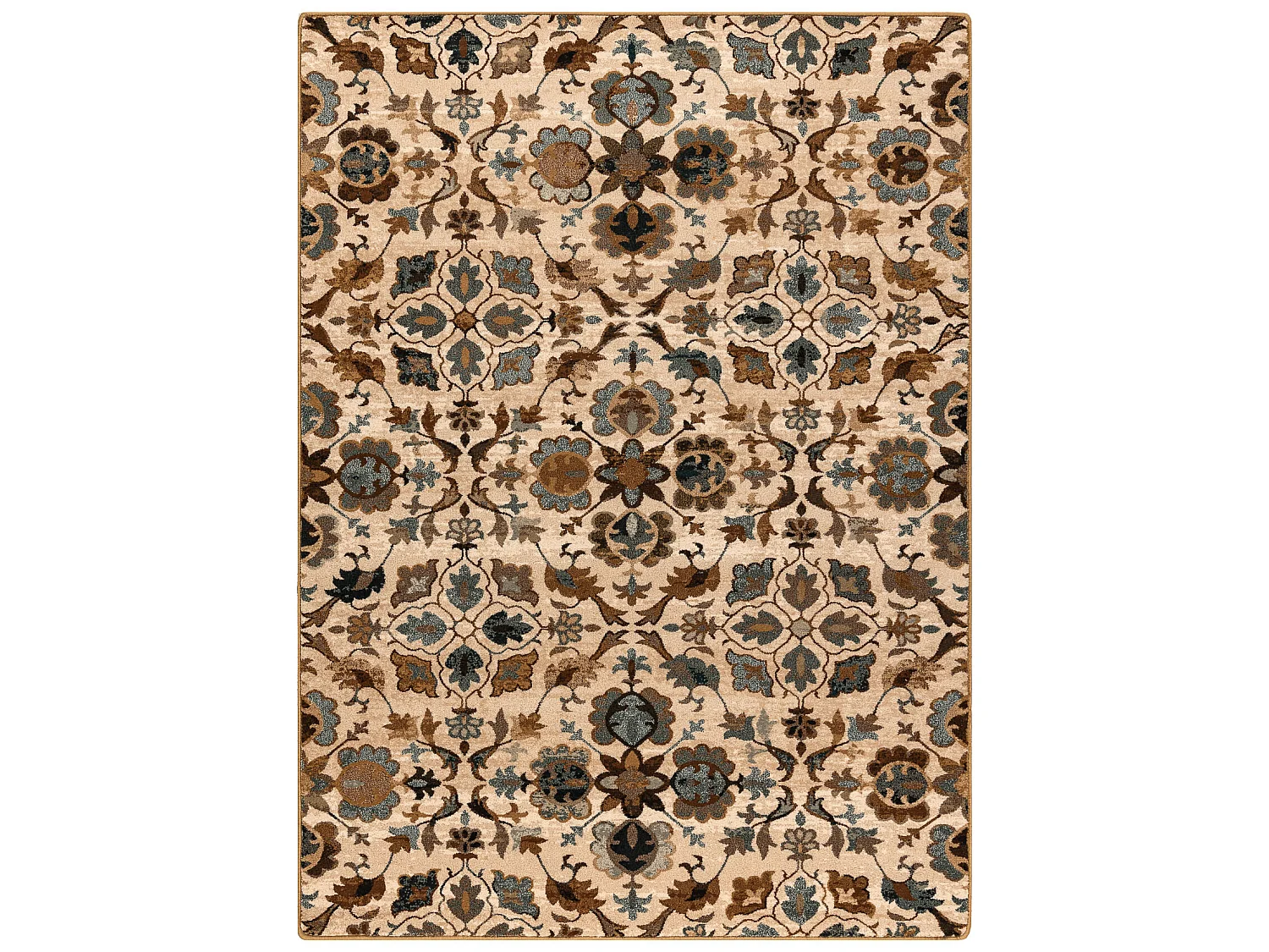 Alfombra de lana OMEGA AMALFI flores sepia 235x350 cm