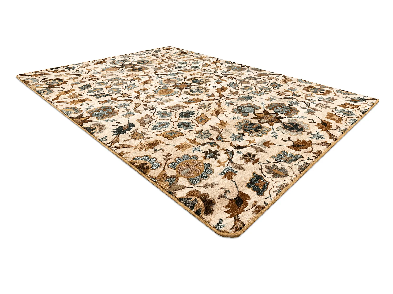 Alfombra de lana OMEGA AMALFI flores sepia 235x350 cm