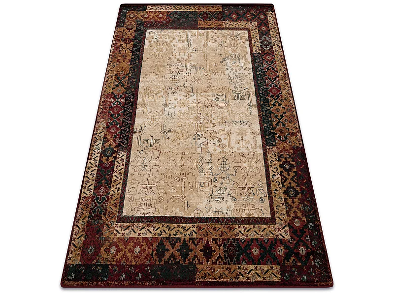 Tapis en laine OMEGA LUMENA ethnique vintage rubis clair 170x235 cm