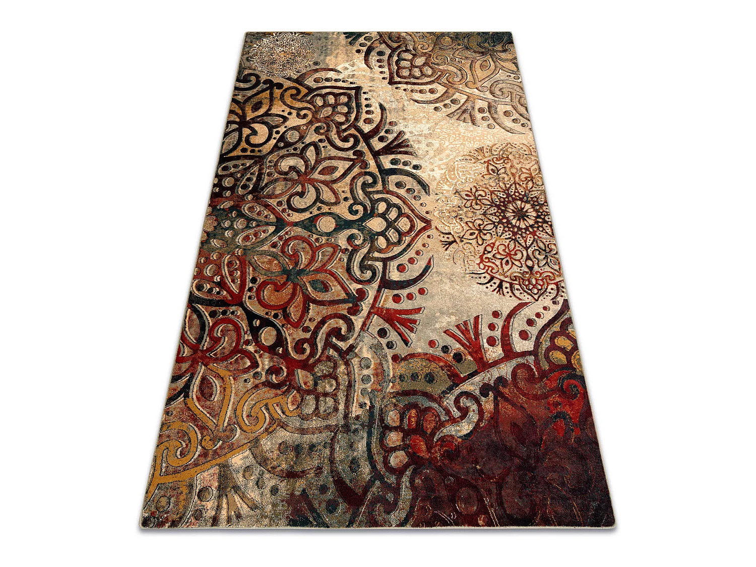 Tapis en laine POLONIA Boho rougette rouge 200x300 cm