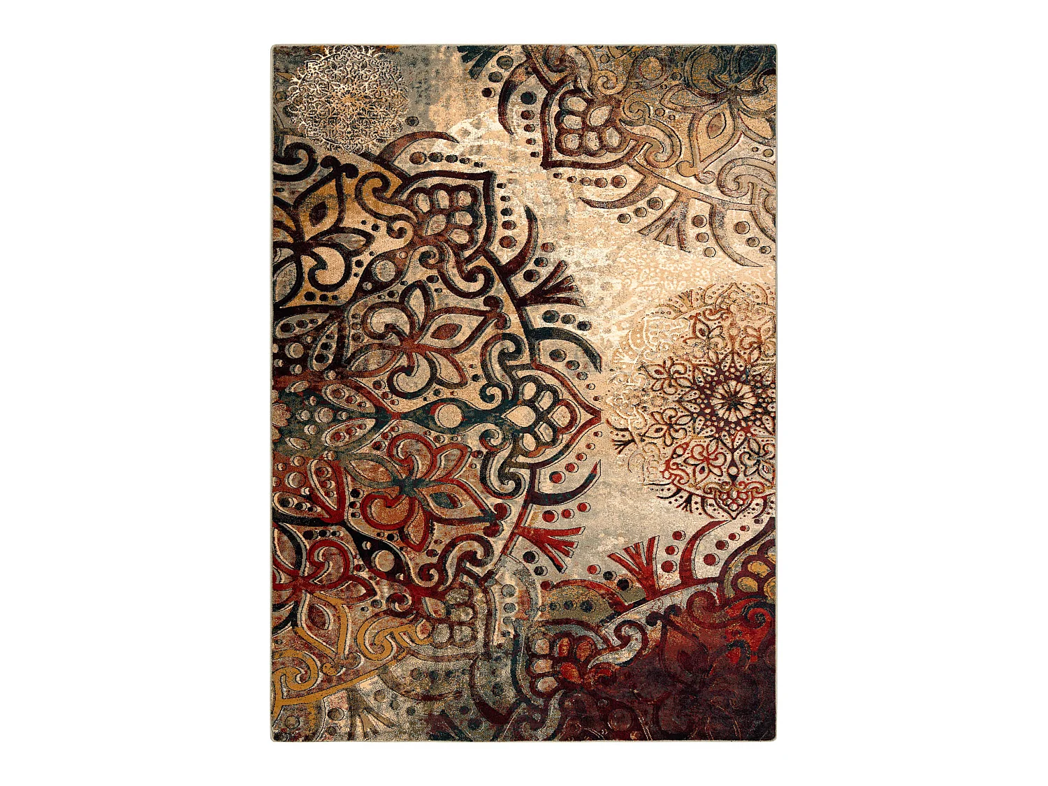 Tapis en laine POLONIA Boho rougette rouge 200x300 cm