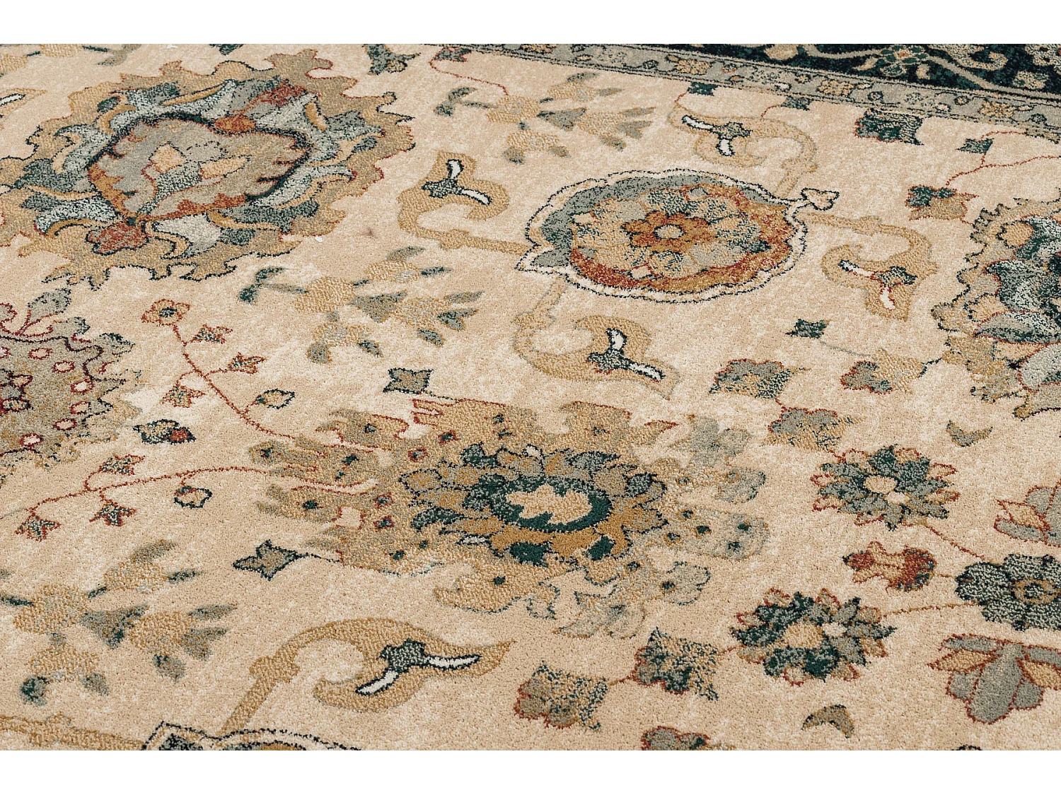 Tapis en laine POLONIA Tesoro Cadre beige 170x235 cm