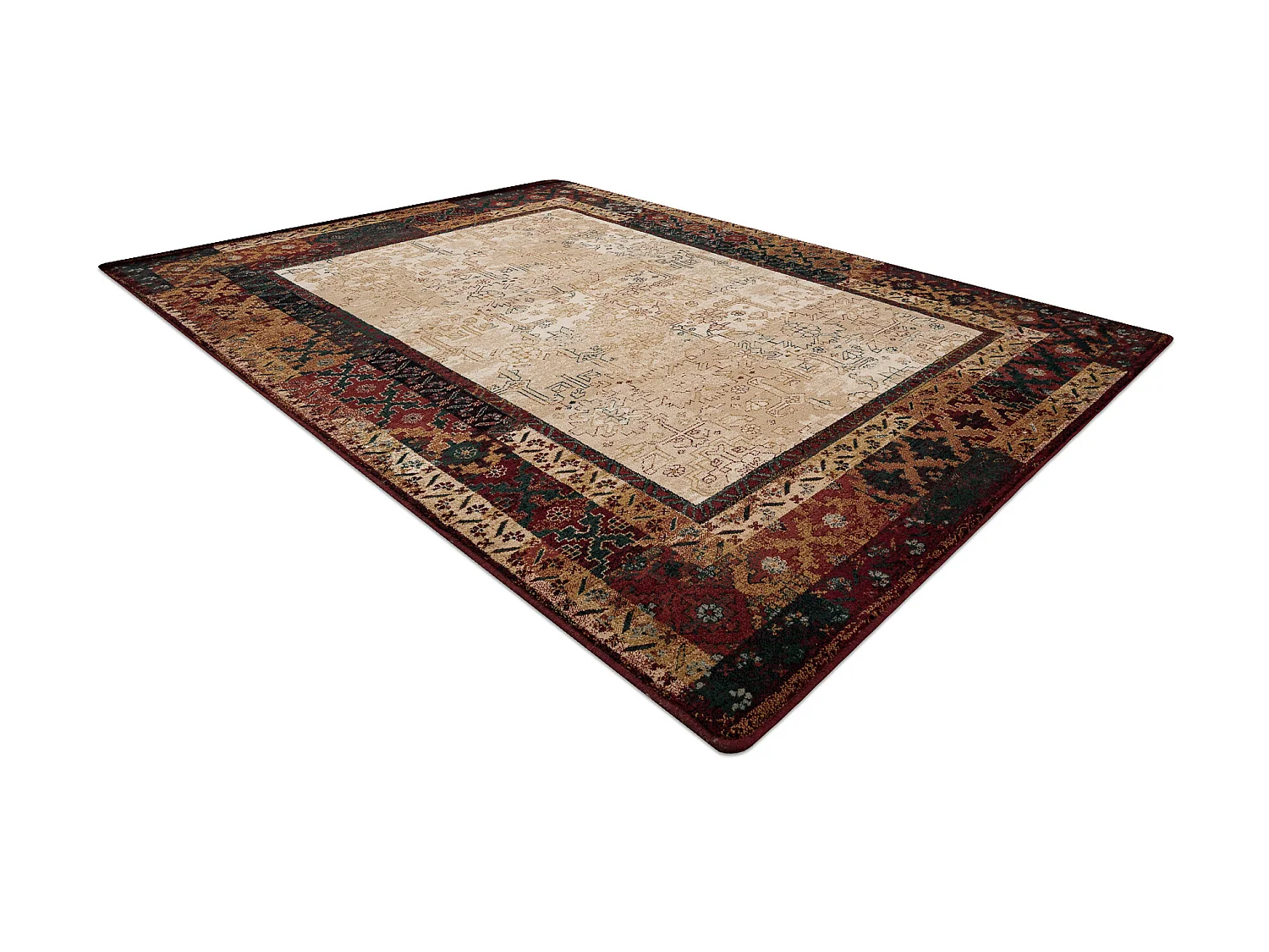 Tapis en laine OMEGA LUMENA ethnique vintage rubis clair 200x300 cm