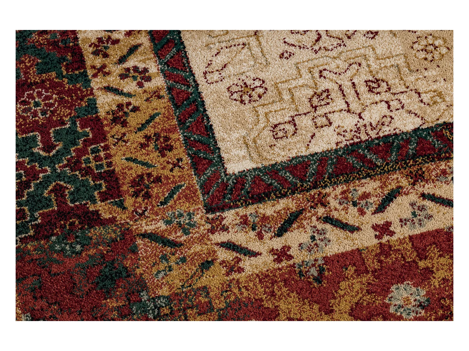 Tapis en laine OMEGA LUMENA ethnique vintage rubis clair 200x300 cm